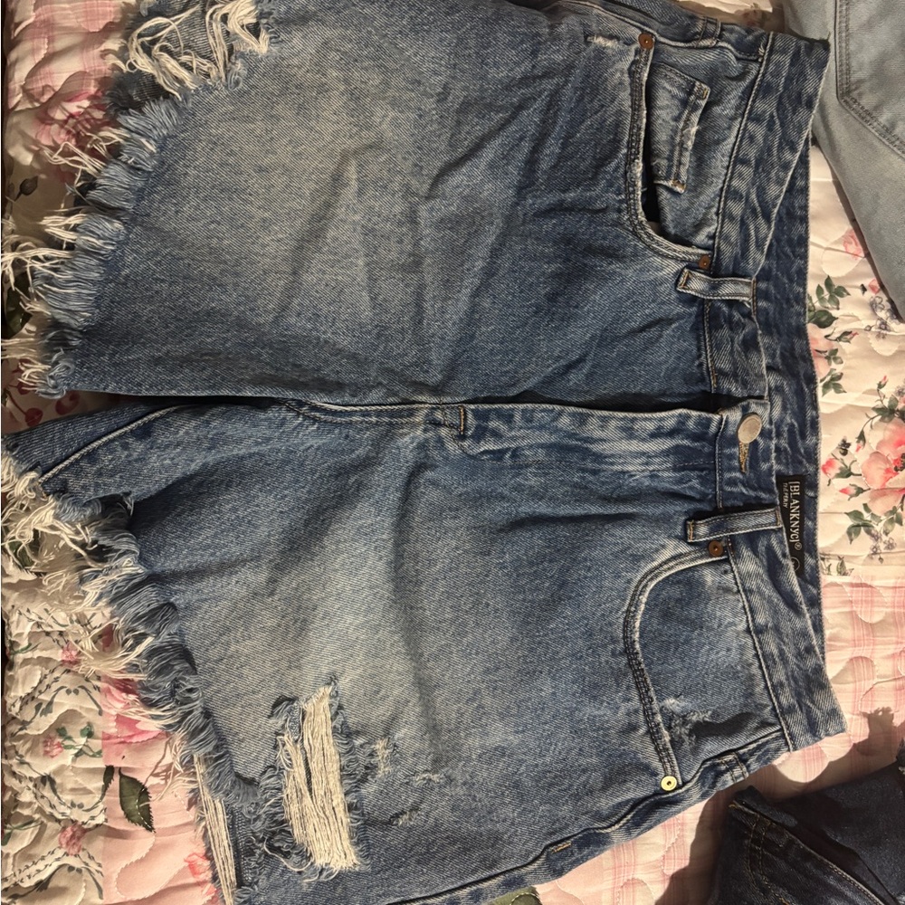Denim ripped Blue Women's Shorts - Picture 1 of 3